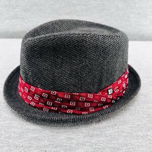 BLOCK HEADWEAR - Men's  Gray with Red Band Size Medium Fedora Hat   H6